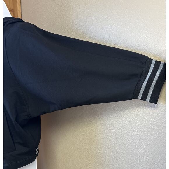 NWT Jet Set Medium Lurex Black Full Zip Hoodie Jacket Cotton Blend Italy - Picture 5 of 12